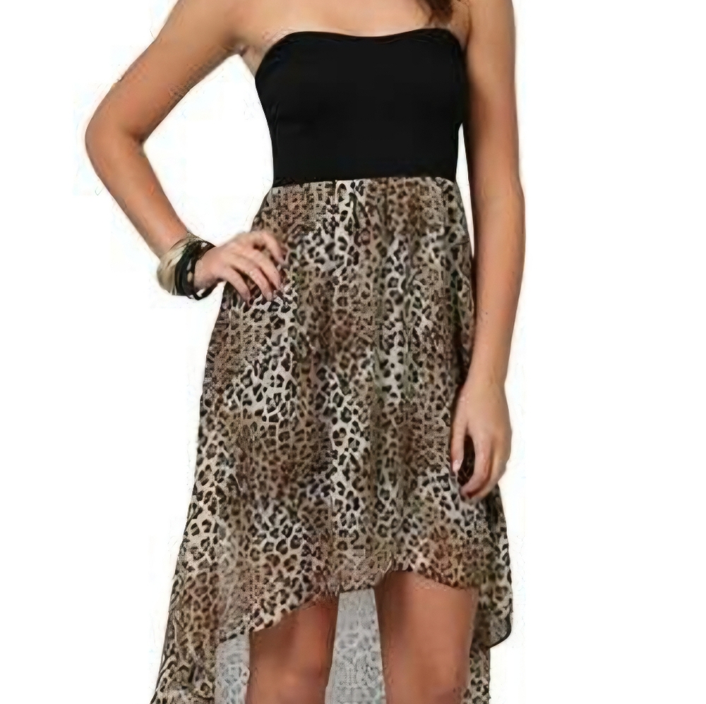 Black-Leopard print sun dress